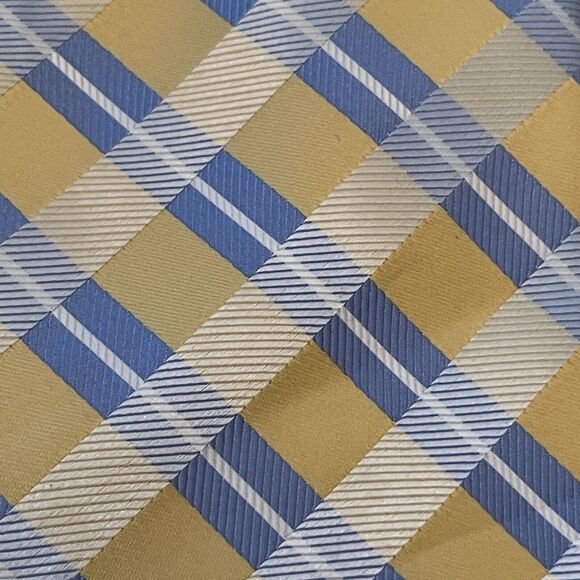 Alexander Julian Colours Gold Blue Hand Made 100% Polyester Made In China - Picture 9 of 9